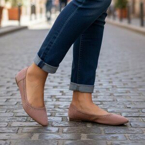 Seychelles‎ Deville Pink 1.25" Wedges Womens 10M Office Career Vegan Faux Suede